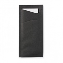 bestekzak_zwart_servet_wit_100_stuks